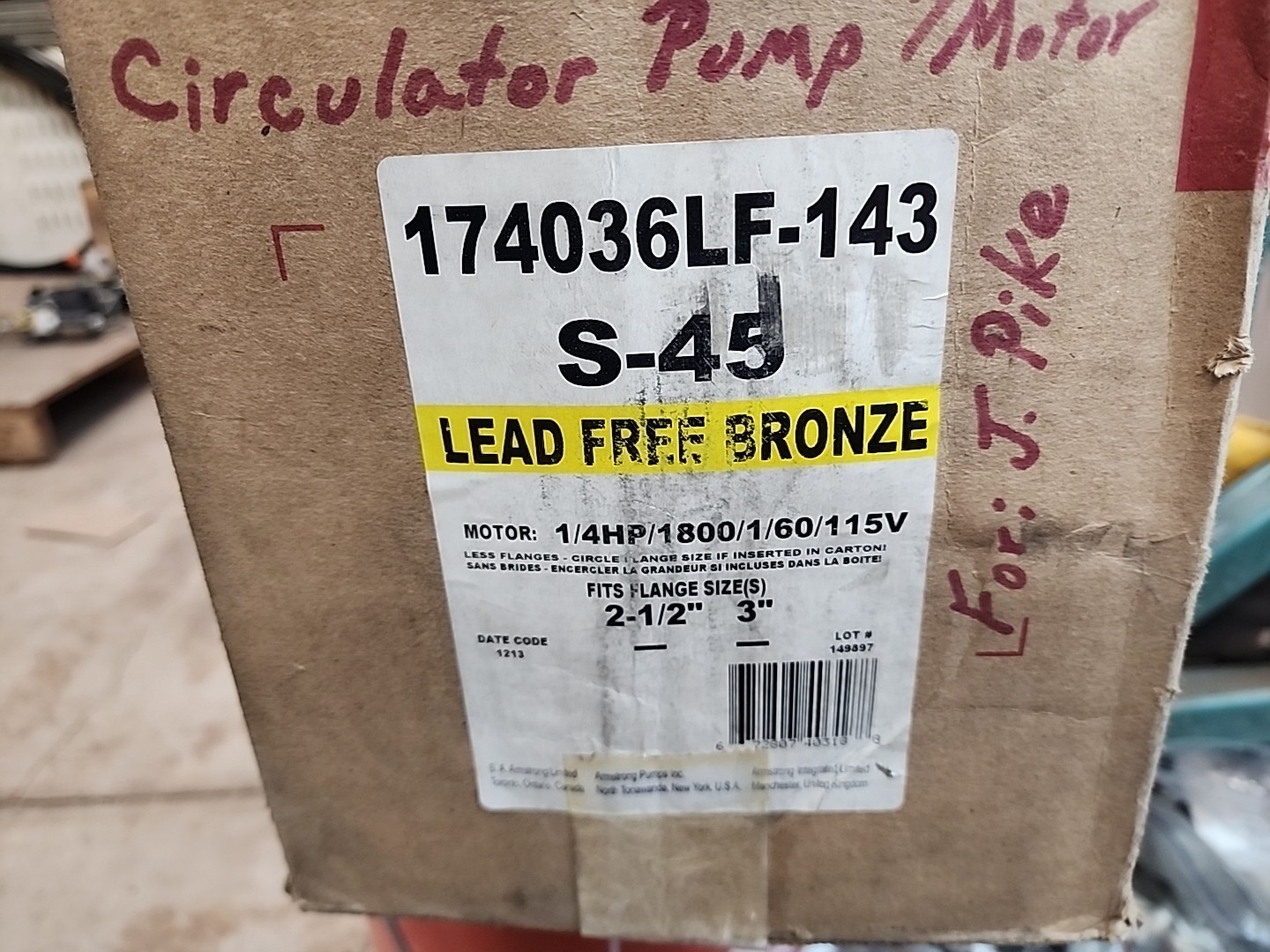 Armstrong 174036LF-143 S45 AB/LF Lead Free Bronze Pump