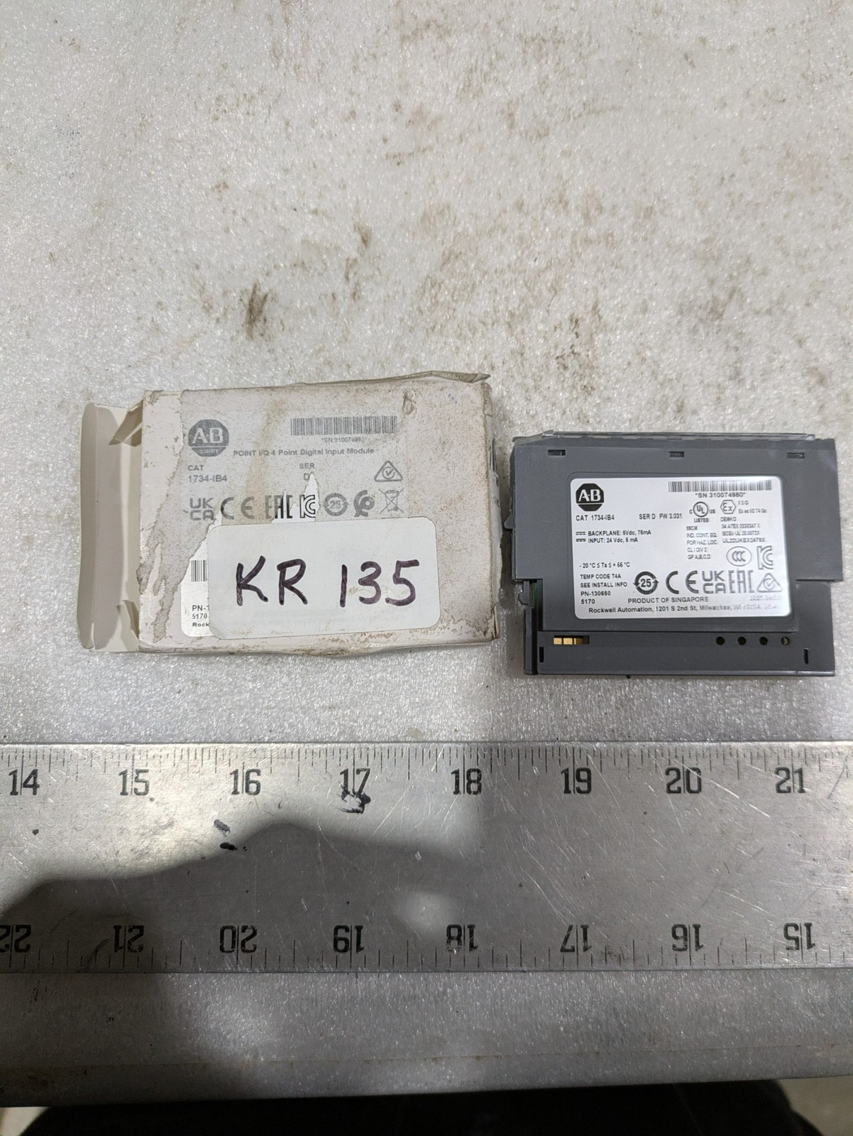 ALLEN-BRADLEY 1734-IB4 SER.D FW 3.031 BACKPLANE 5-24VDC 5-75MA 1306505170