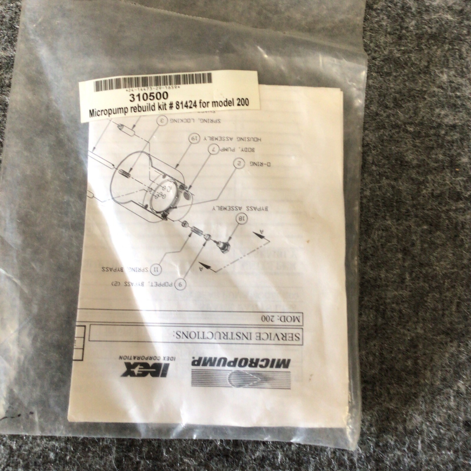 MICROPUMP 81424 GB-P23.PD10S.0 Service Repair Kit New Other