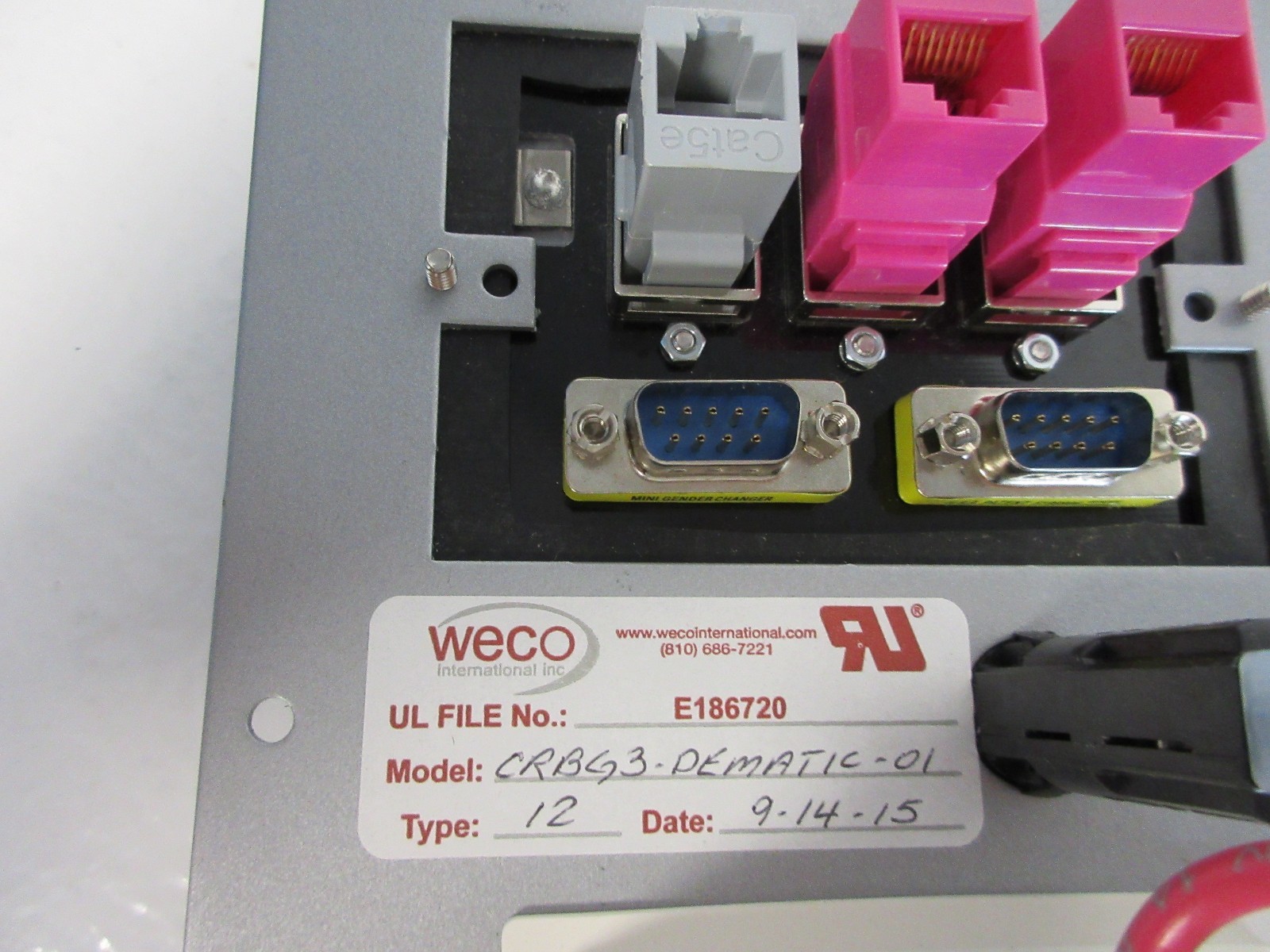 WECO CRBG3-DEMATIC-01 NEW TYPE 12 PROGRAM PORT / DUPLEX OUTLET CRBG3DEMATIC01