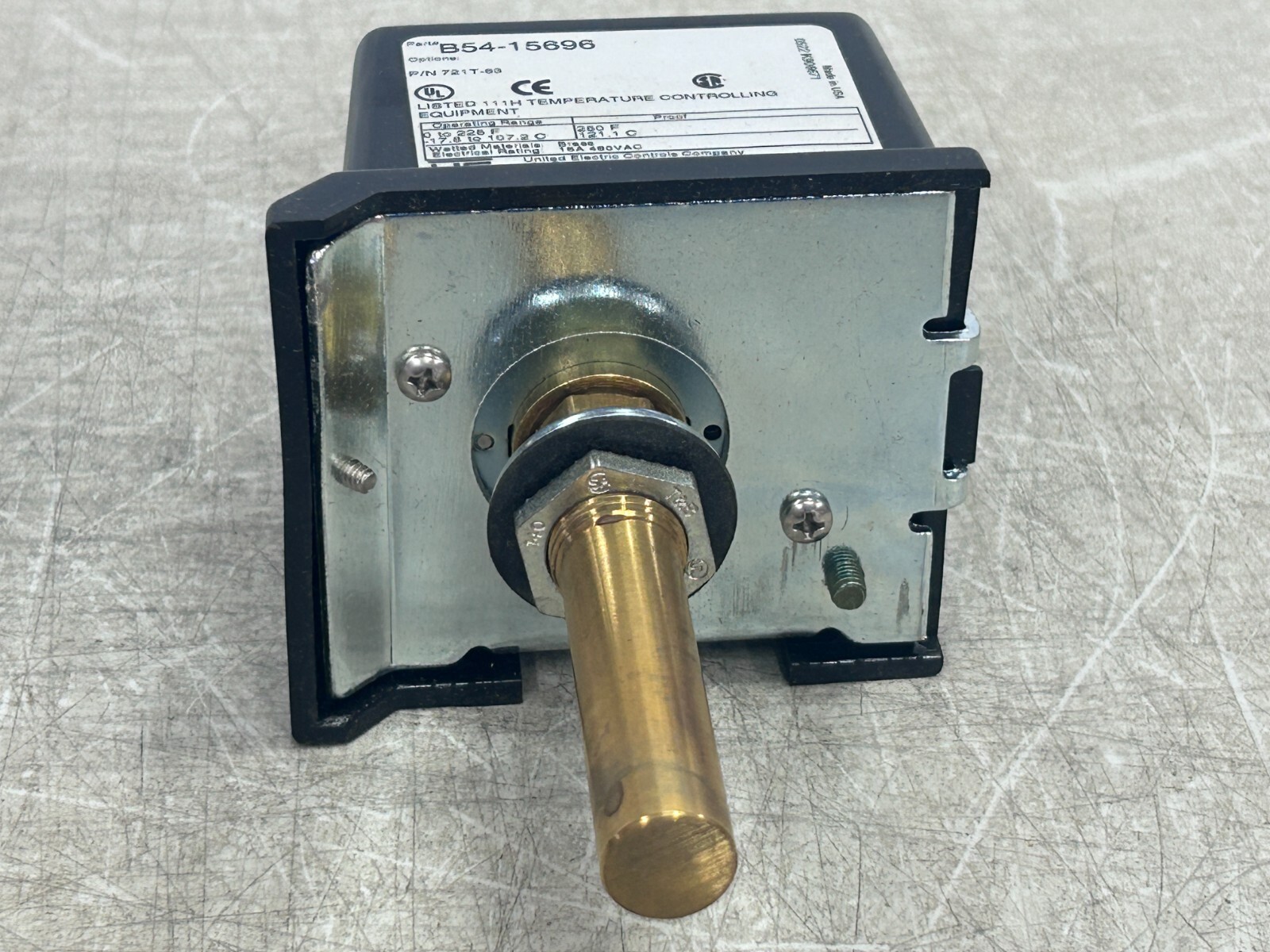 United Electric Control UE B54-15696 Temperature Controller Thermostat Switch