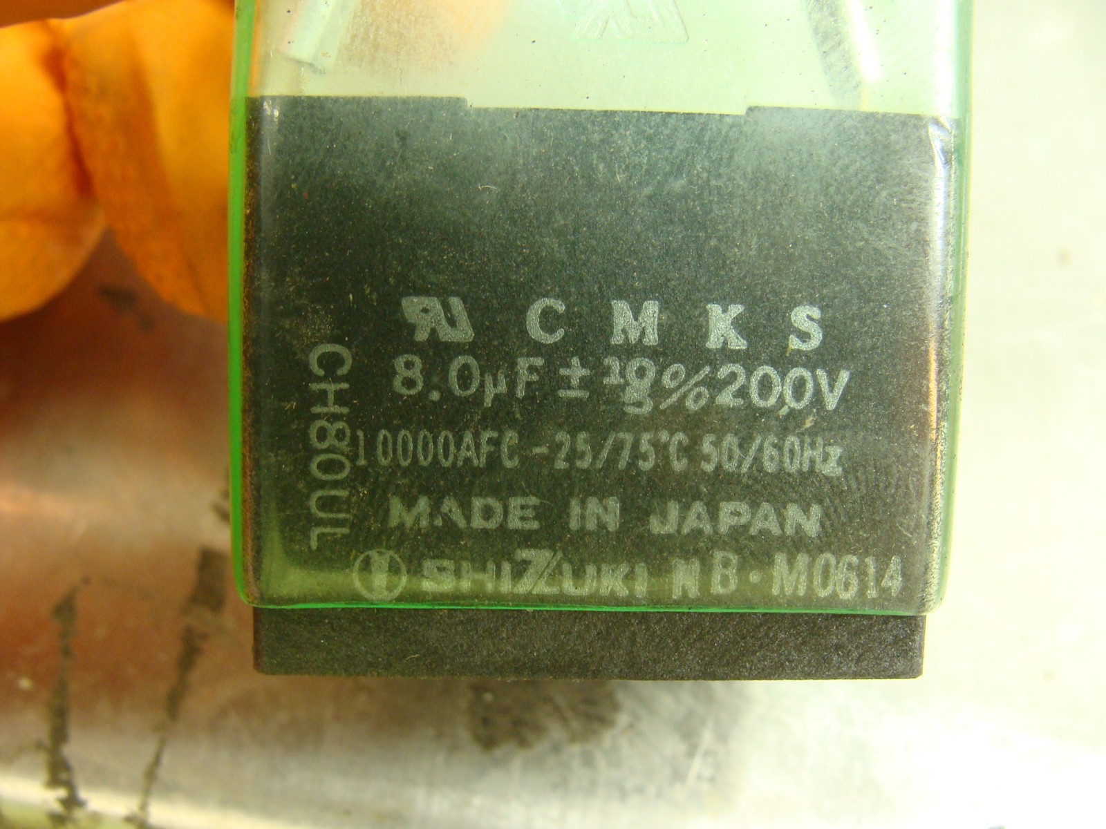 LOT OF 10 SHIZUKI ELECTRIC INDUSTRIAL AC MOTOR RUN CAPACITORS CH80UL 8.0 µF 200V