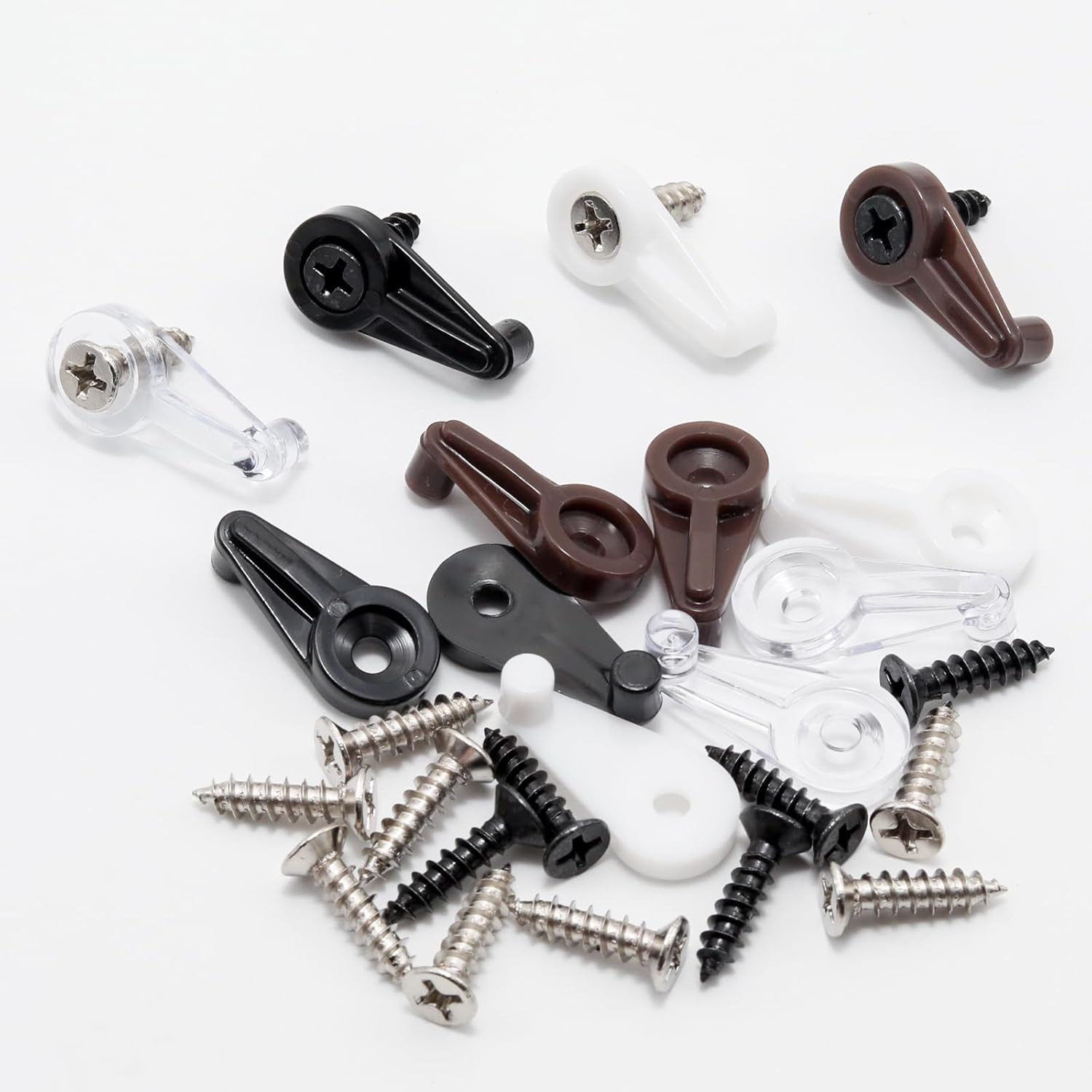 50 Pack Glass Retainer Clips Kit, White Window Screen Clips, 4-5mm Glass Cabinet