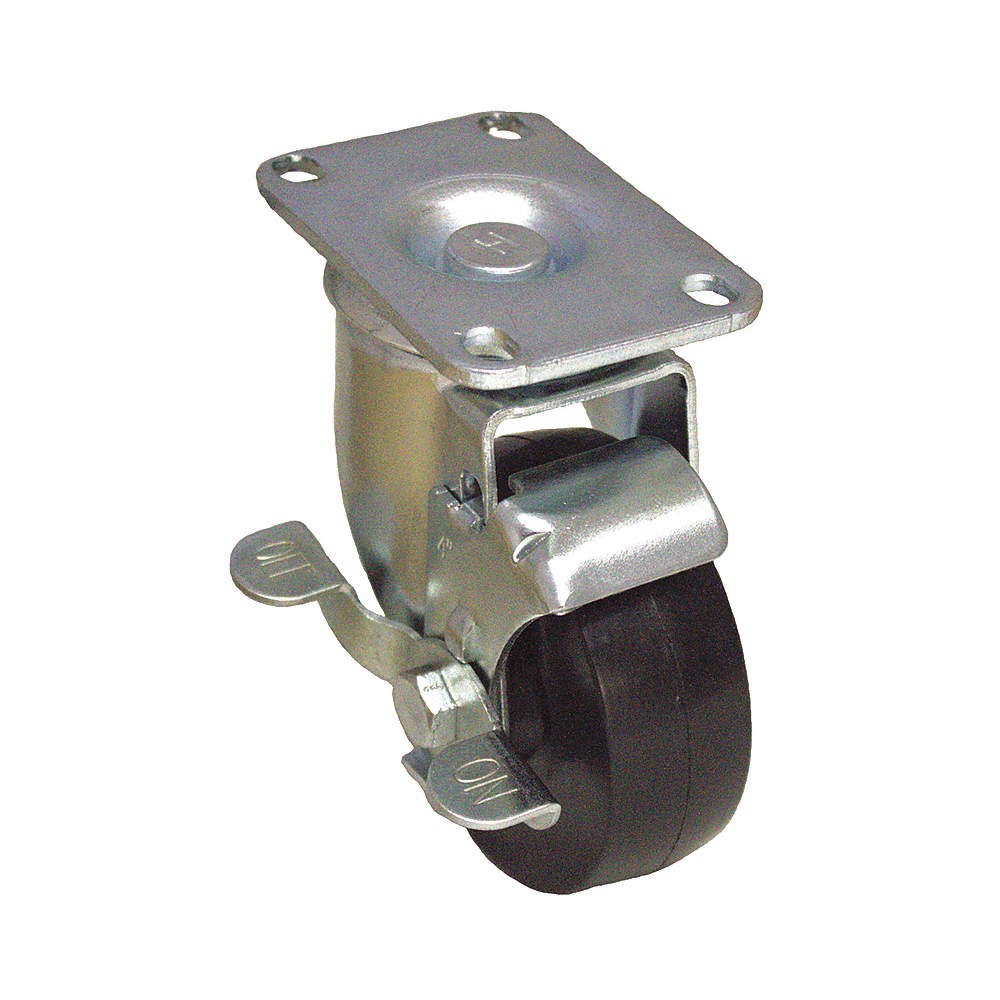 GRAINGER APPROVED P12S-R040D-12-WB Plate Caster,Swivel,Rubber,5 1/8″H 490V61