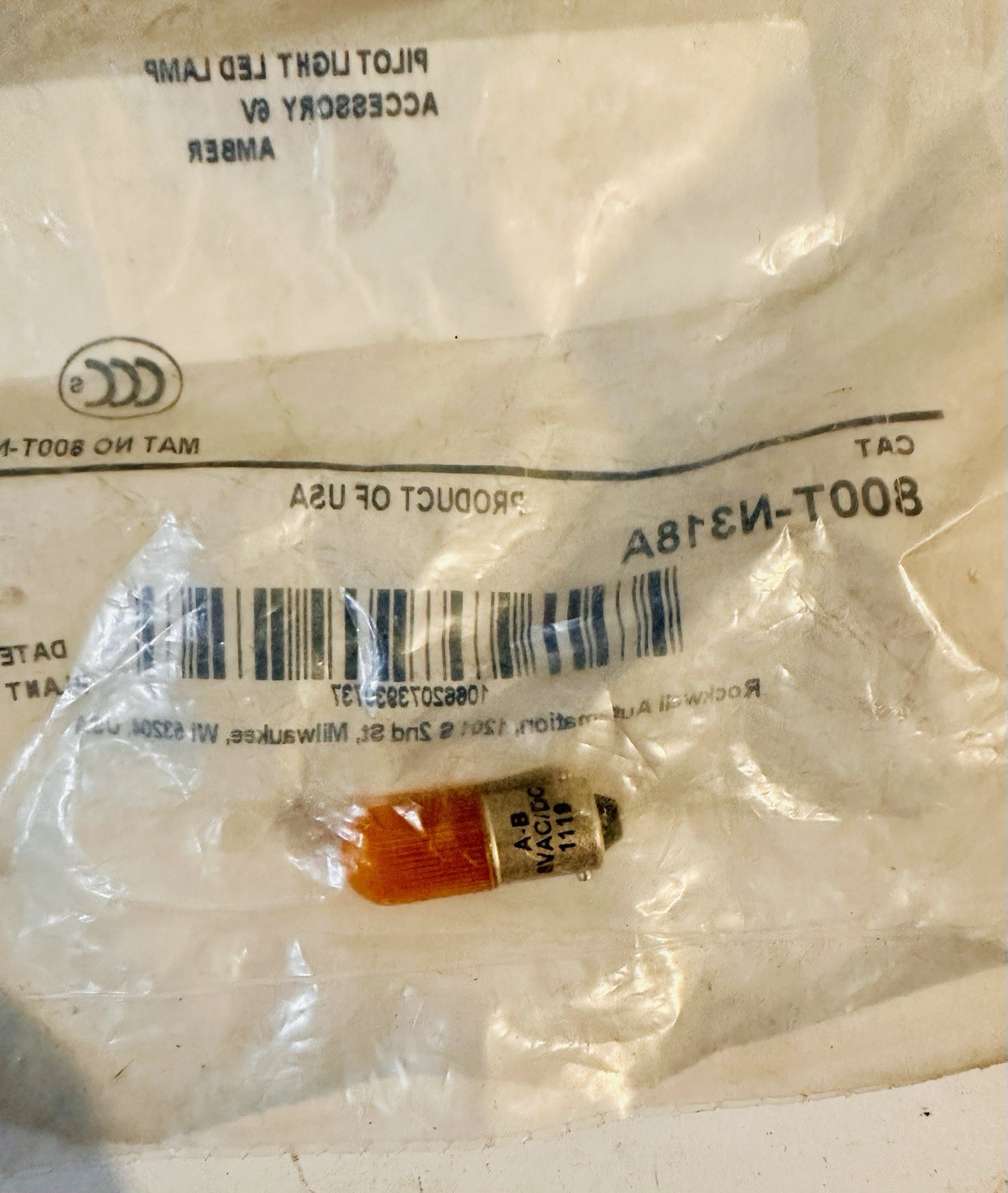 Allen Bradley 800T-N318A Amber Lamp Bulb