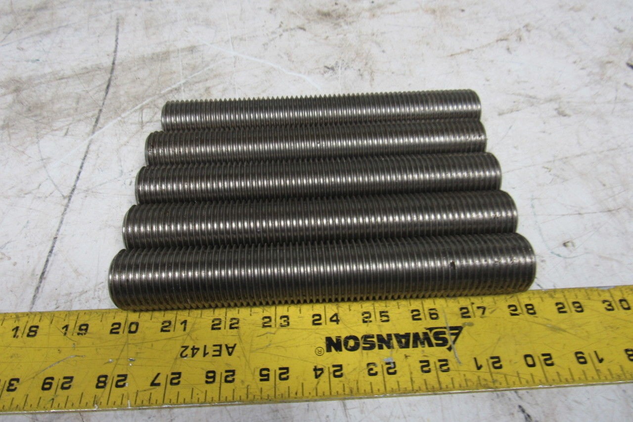 1-1/4″-8x 8″ (OAL 8-1/4″) B8M 316 Stainless Steel Fully Threaded Stud Lot of 5