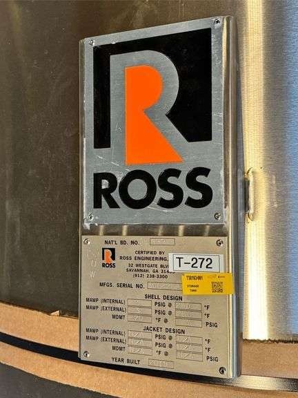Ross Engineering Storage Tank 600 Gallons T272