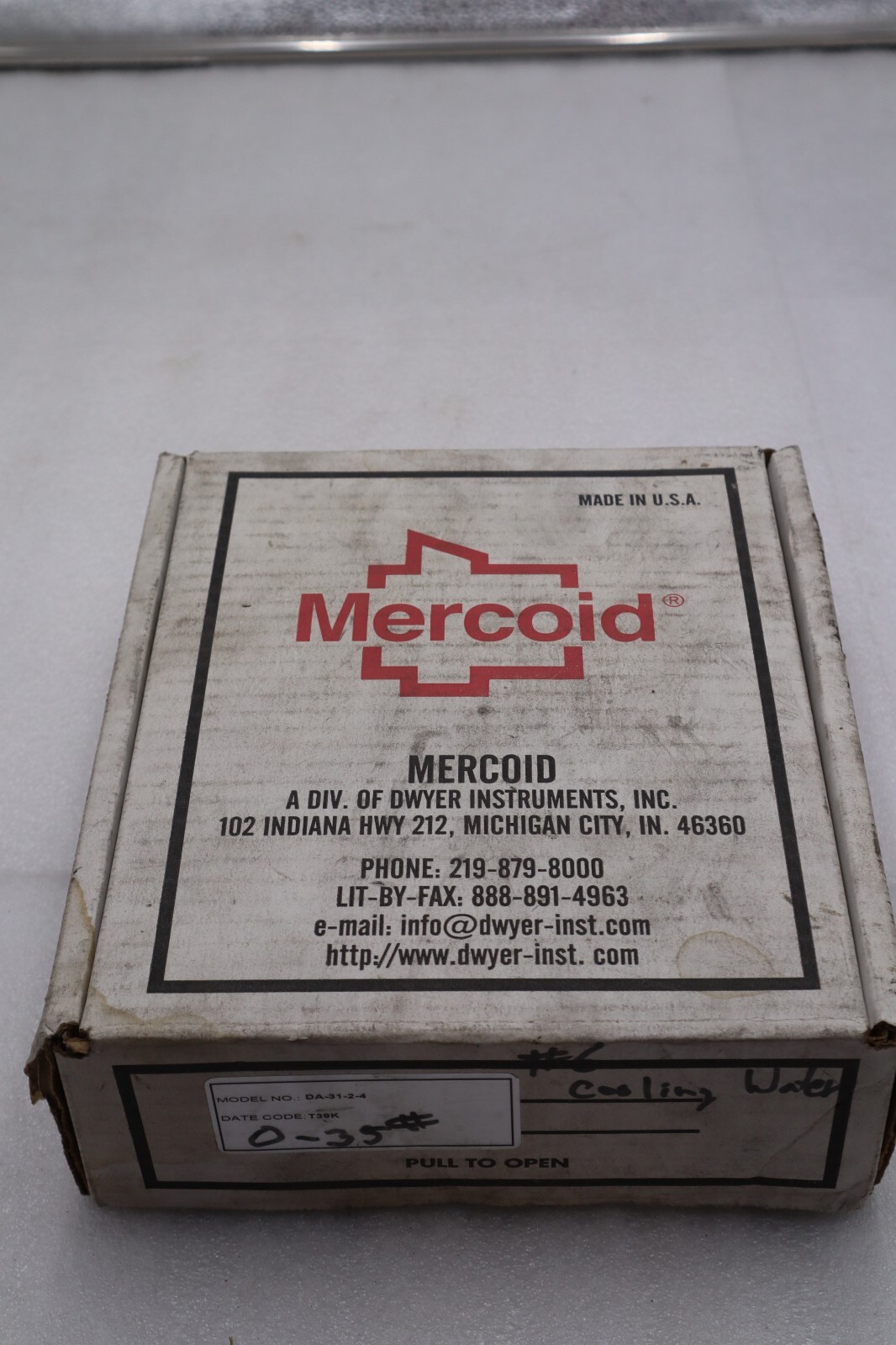 DWYER INSTRUMENTS MERCOID DA-31-2-4 T39K MECHANICAL PRESSURE SWITCH #L-800