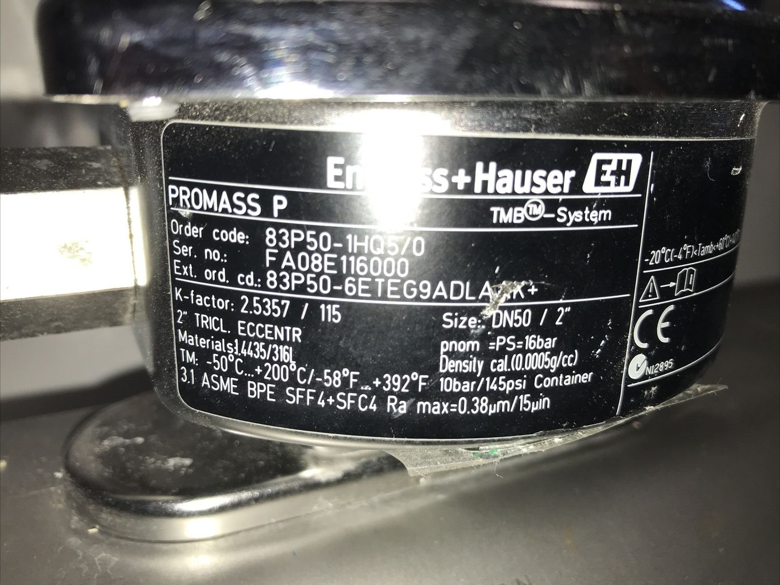 Endress & Hauser Promass P 83P50 -1HQ5/0 W/ Controller