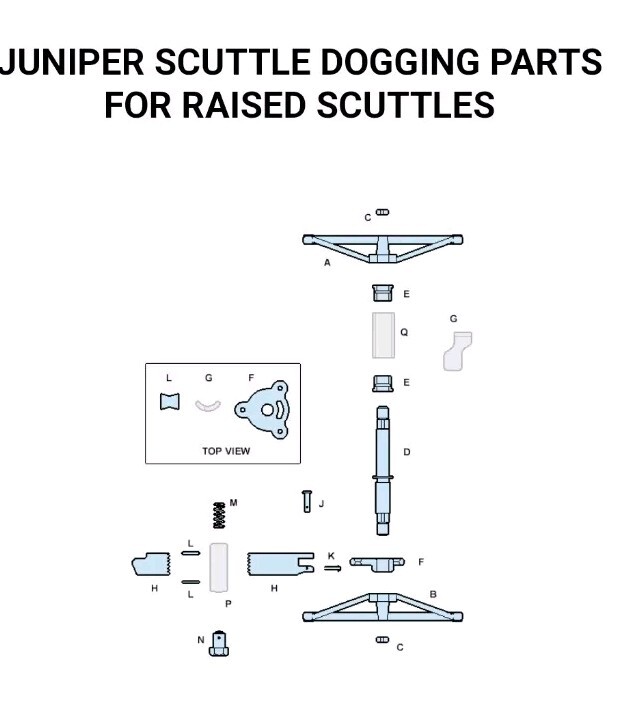 JEKTSR-102 JUNIPER SCUTTLE DOGGING PARTS FOR RAISED SCUTTLES