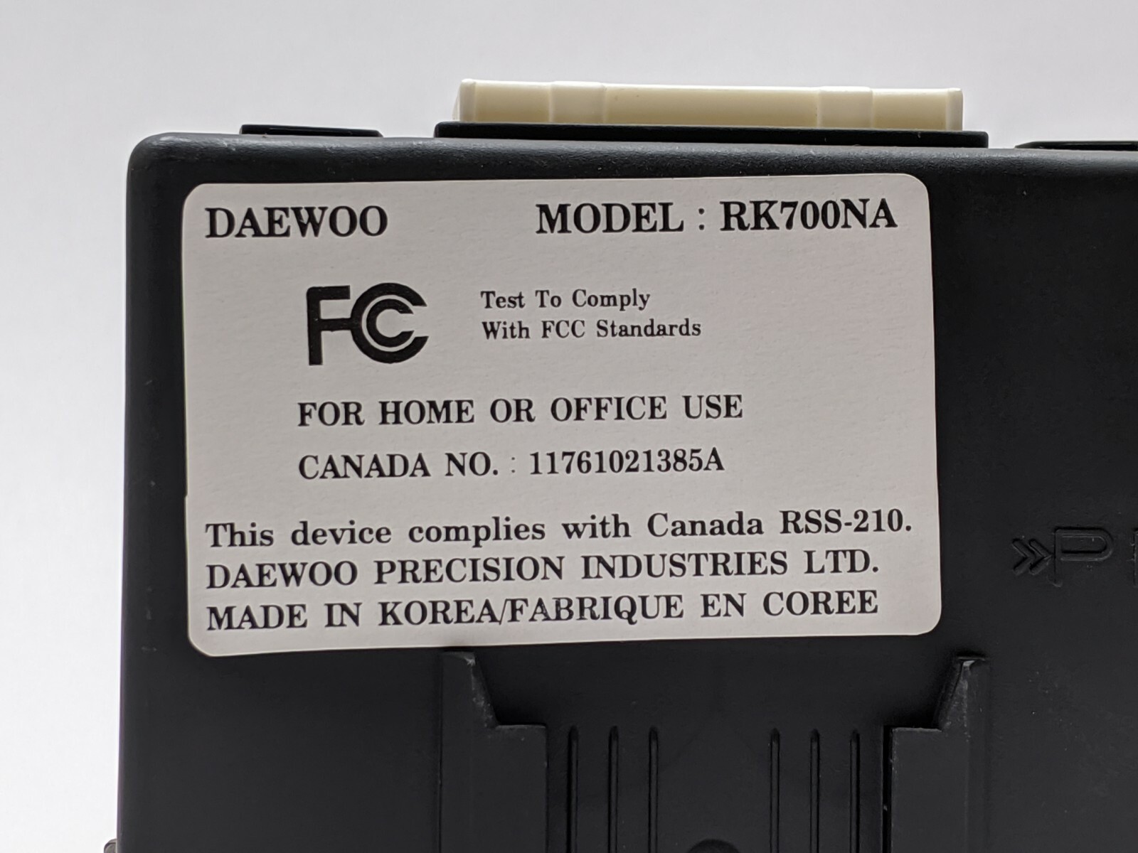 Daewoo RK700NA Anti Theft Alarm System Control Unit