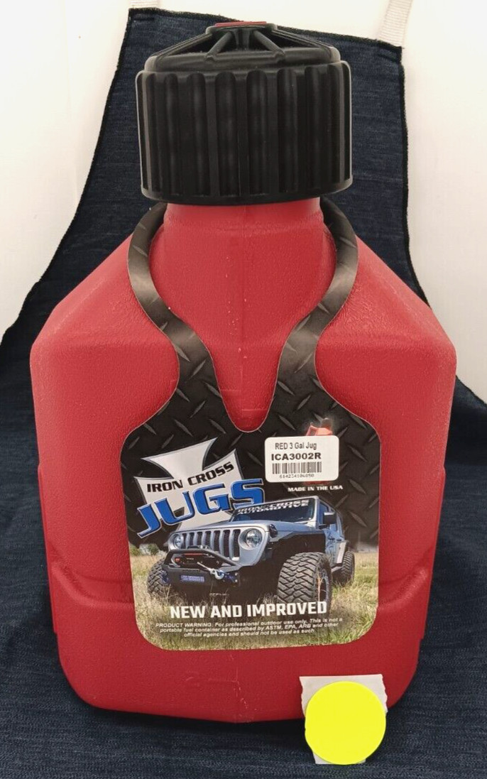 IRONCROSS 3 GALLON RED MULTIPURPOSE JUG DURABLE HIGH DENSITY POLYETHYLENE