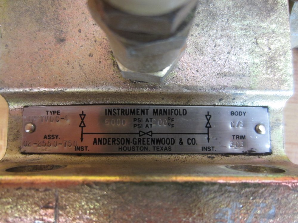 Anderson-Greenwood & M4TVDC-4 Valve Manifold 2-2550-750