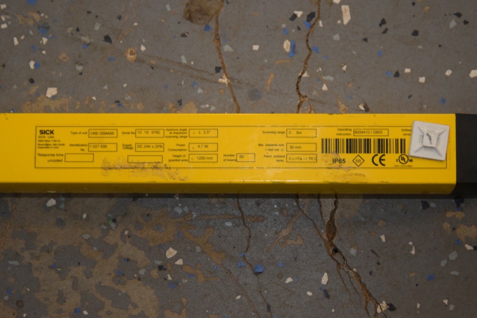 SICK C40S-1203AA300 C4000 Series 1200mm 24Vdc Light Curtain Basic+