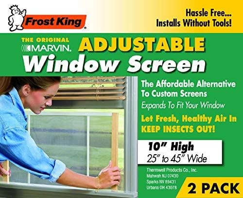 Frost King 2AWS1045 WB Marvin Adjustable Window Screen, 10in High x Fits 25-4…
