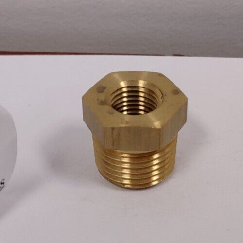 Brass straight adapter 1/4 NPT female x 1/2 BSPT male