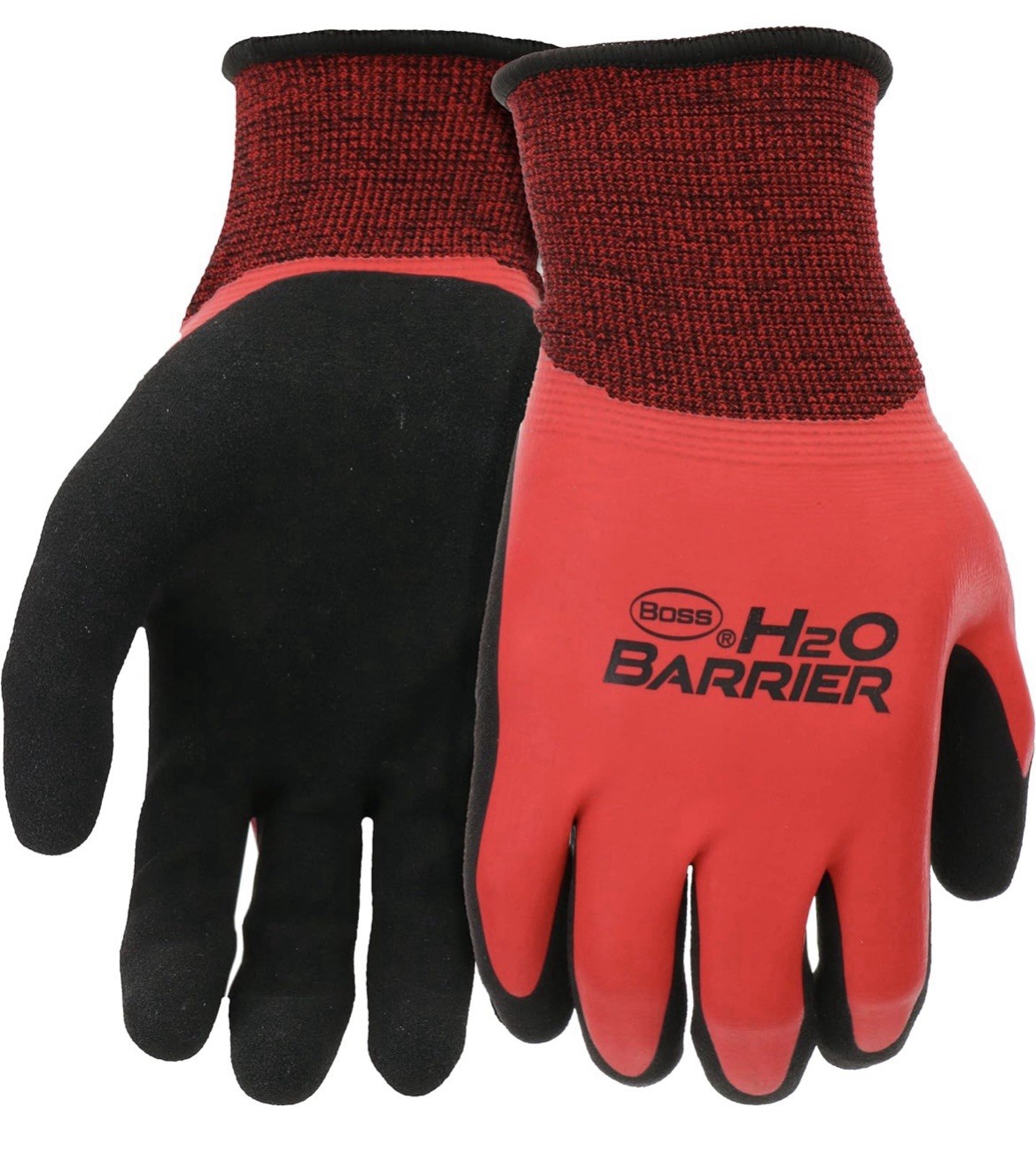 6 Pairs BOSS Men’s H2O Barrier B32231 Fully Coated Double Dipped Work Gloves L