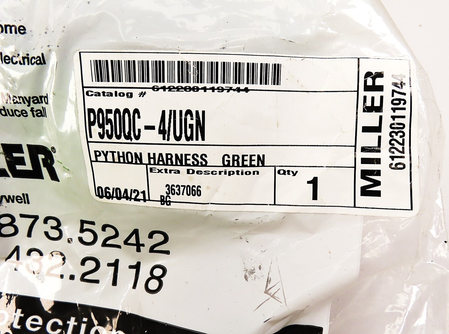 Miller P950QC-4/UGN Honeywell DuraFlex Python Ultra Harnesses NEW NO BOX
