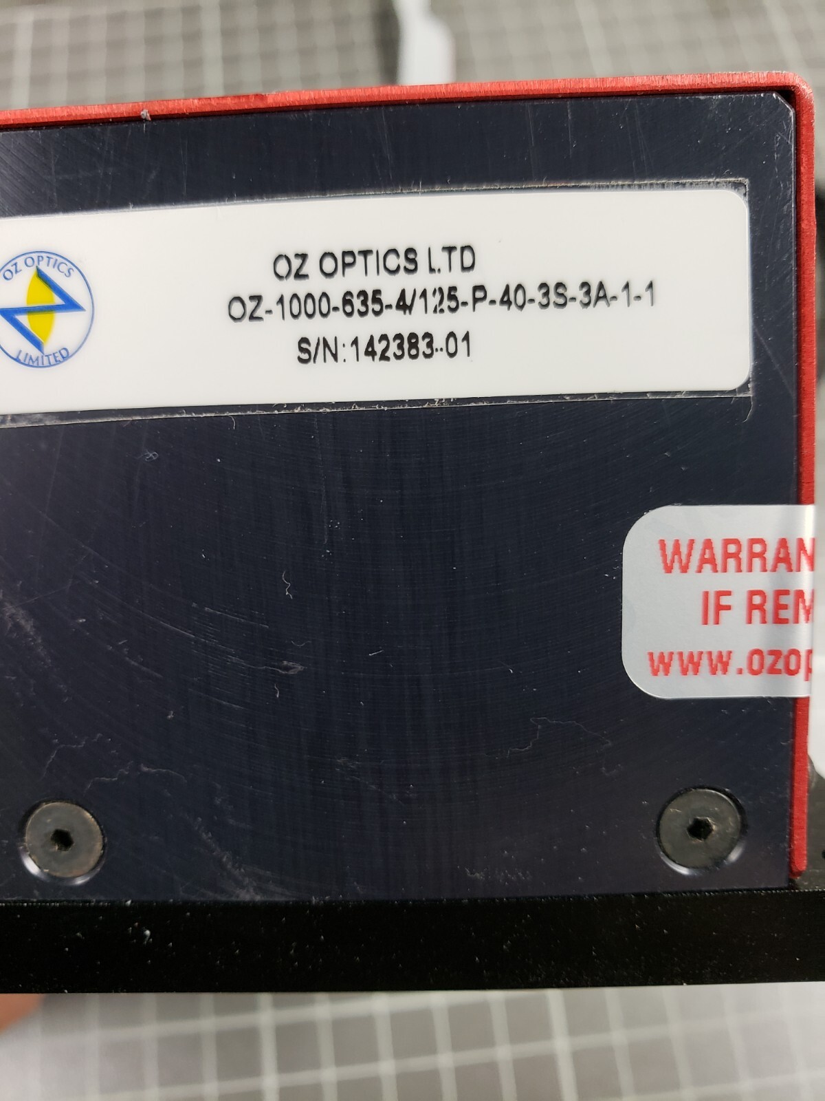 OZ-Optics OZ-1000-635-4/125-P-40-3S-3A-1-1 Ultra Stable Laser 1mW 635nM