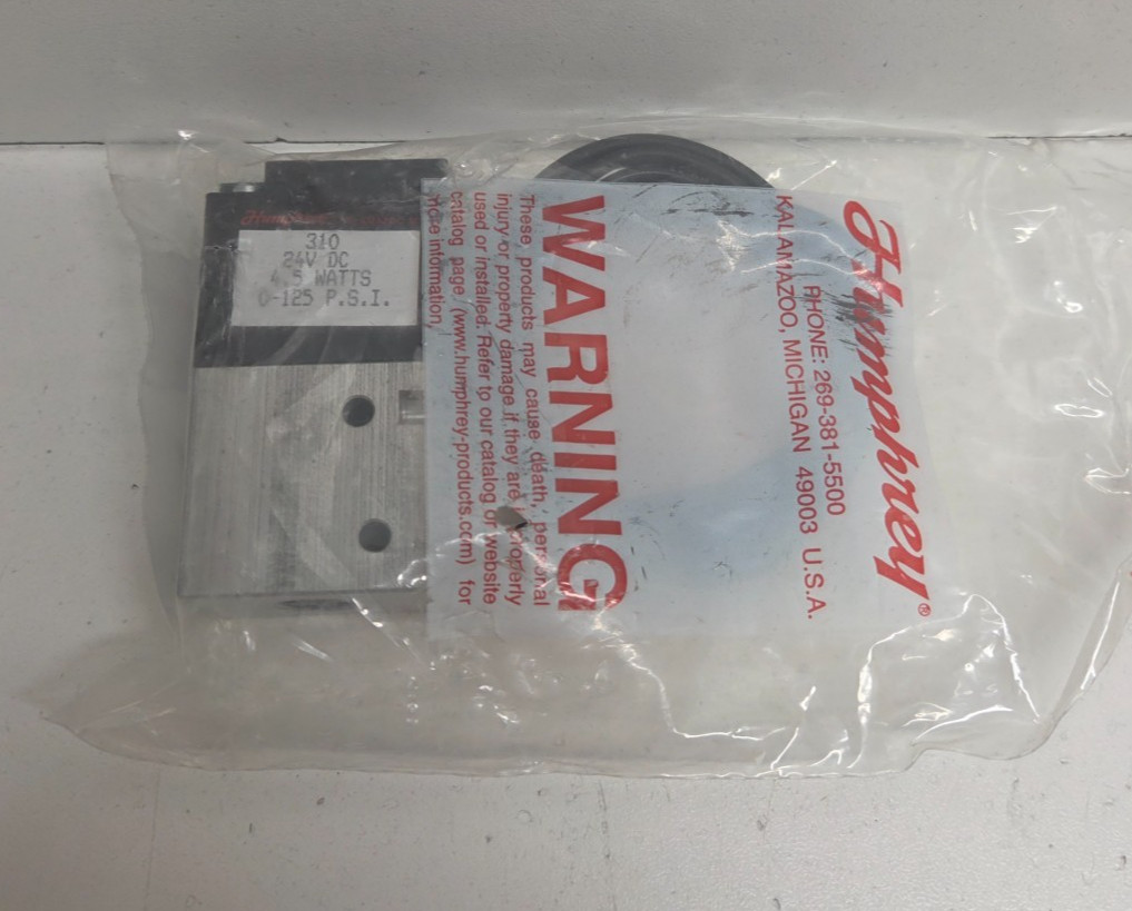 NEW IN BAG! HUMPHREY 24V SOLENOID VALVE 310-24VDC
