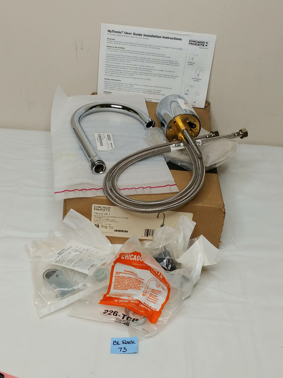 CHICAGO FAUCETS 116.213.AB.1 Gooseneck,Chrome,Chicago Faucets,0.5gpm 5UTP3