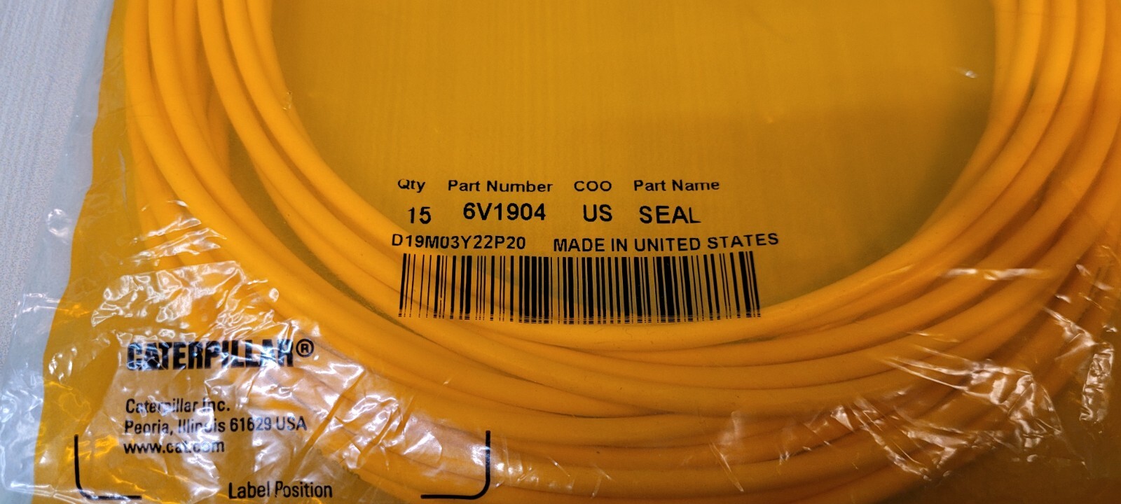 (QTY. 10) OEM CAT Caterpillar 3508 3612 Engine O-Ring Seal 6V-1904 6V1904