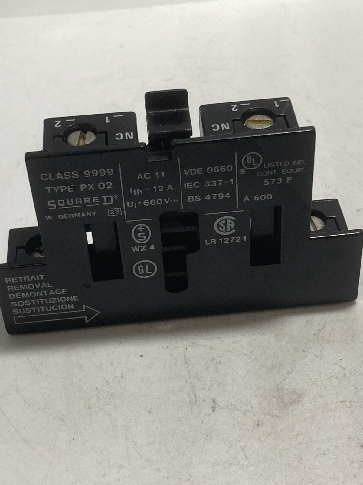 SQUARE D 9999PX02 AUXILIRY CONTACT 2NC NNB