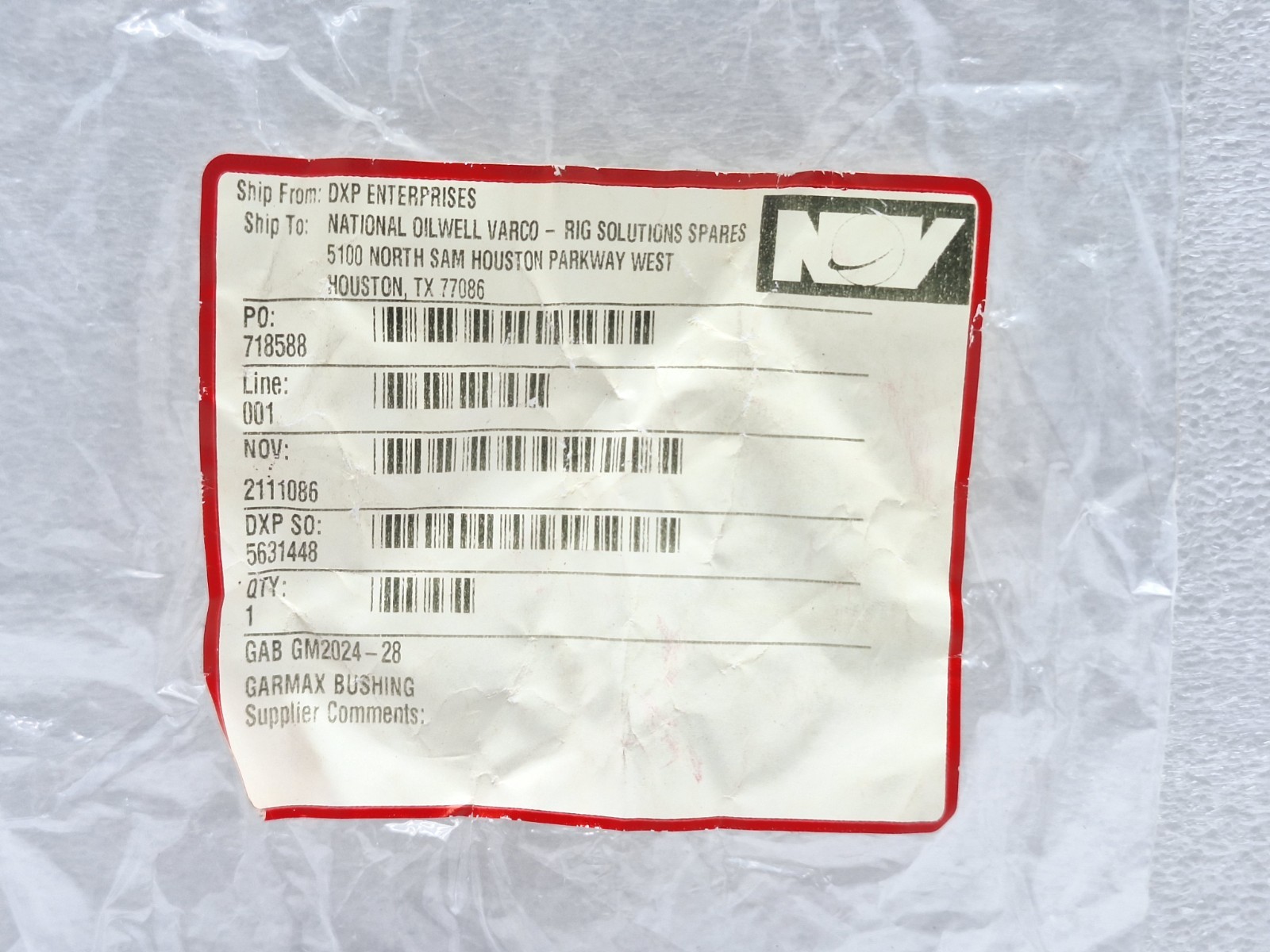 NOV 2111086 BUSHING, LEVER-CYLINDER END LOT OF 15 PCS NEW FAST SHIPPING