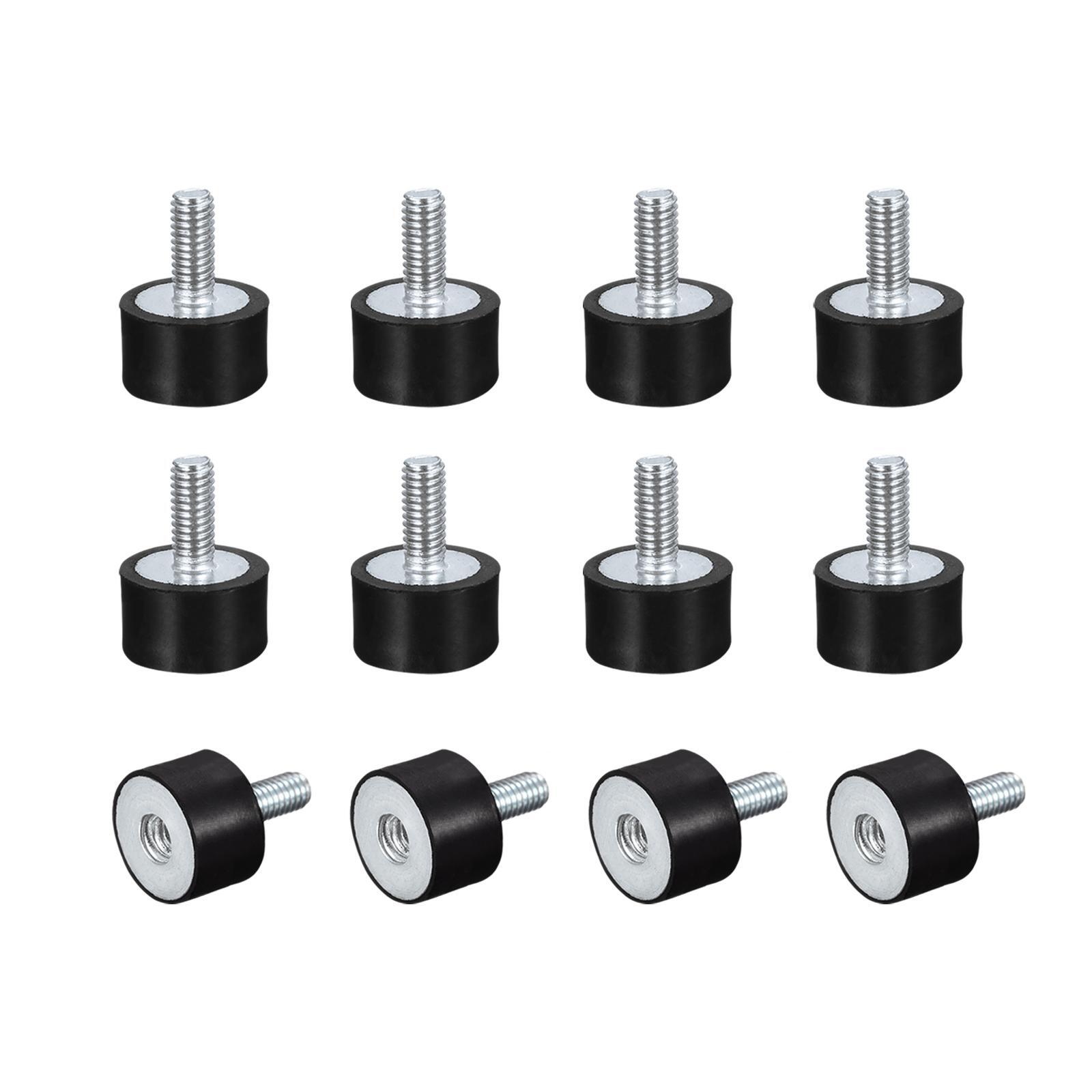 12pcs Rubber Mounts M4 Male/Female Vibration Isolator Shock Absorber D15mmxH10mm
