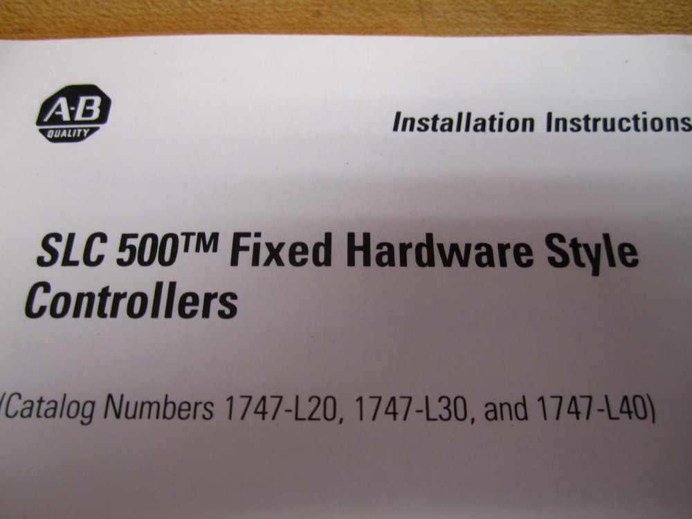 Allen Bradley 40072-092-01 SLC500 Instructions 40072-092-01(B)