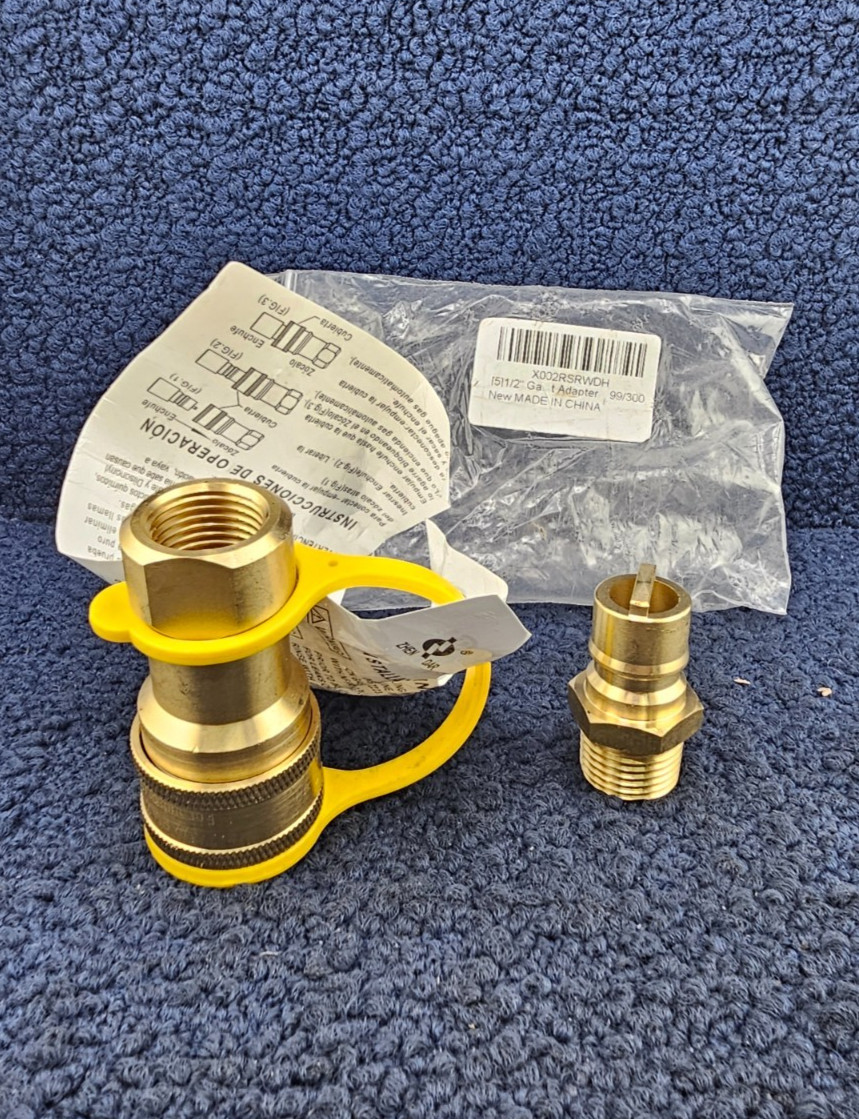 Zhen Dar QDD12: 1/2″ Gas Quick Connect, Disconnect Connector W/ Male Insert Plug