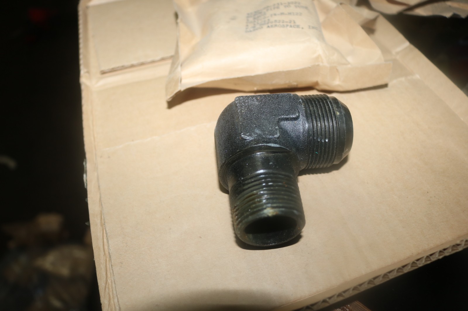 NOS USGI Steel elbow pipe to tube fitting MS20822-21 4730-00-231-3022 1″ x 1 5/8