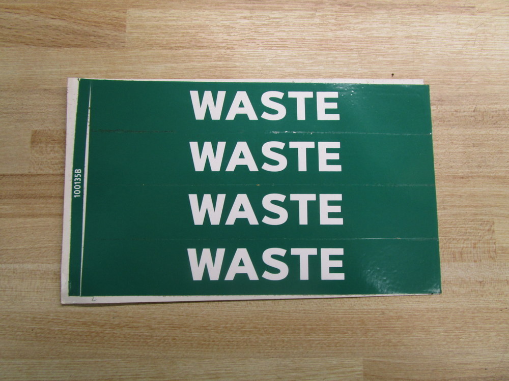Lab Safety Supply 7050B Waste Sign
