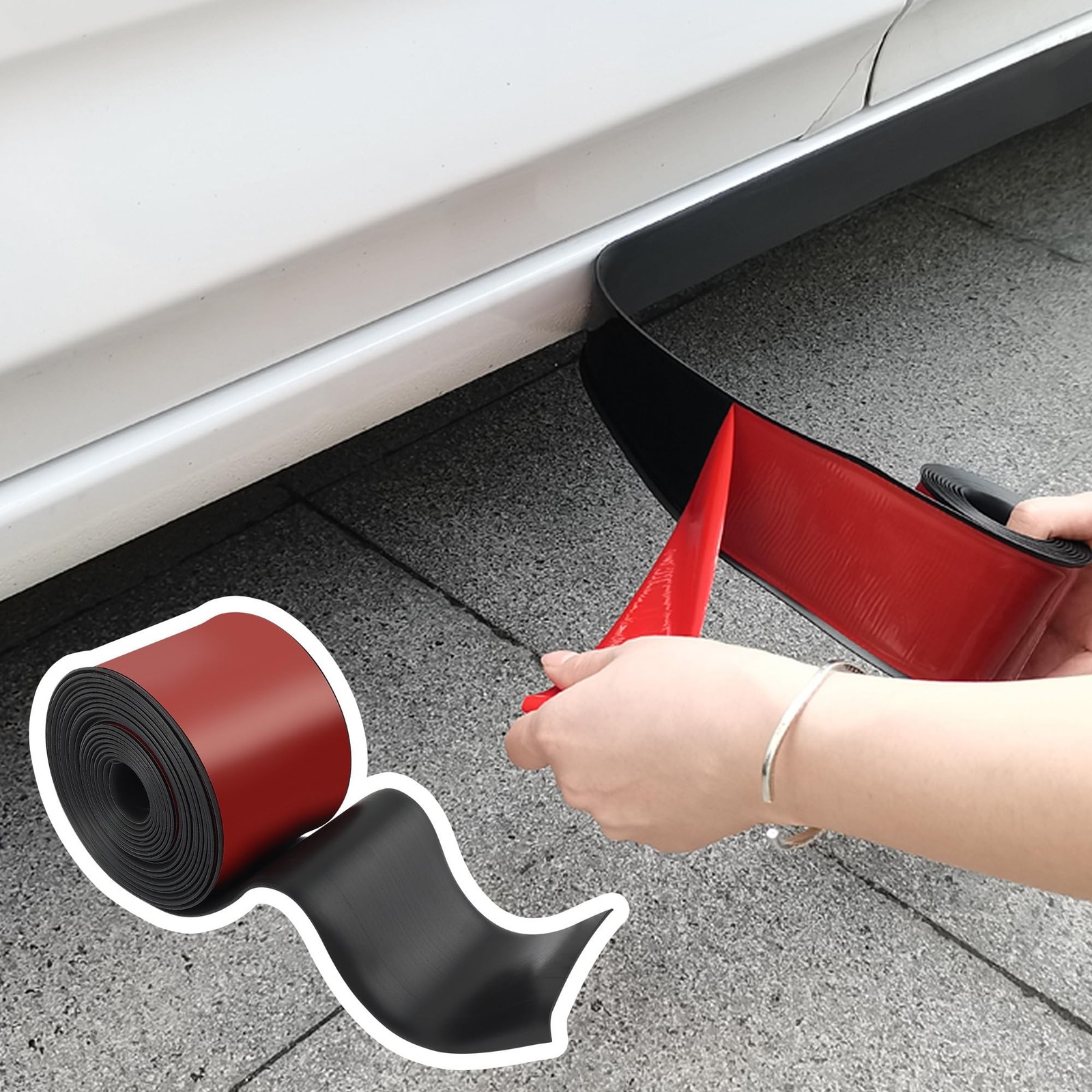 13Ft*3.15In Bumper Guard for Cars Crashworthy,Upgrade Thicken Rubber Side Ski…
