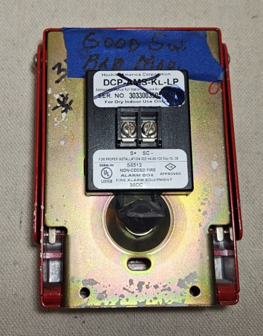 Hochiki DCP-AMSD-KL-LP Dual Action Pull Station For Parts