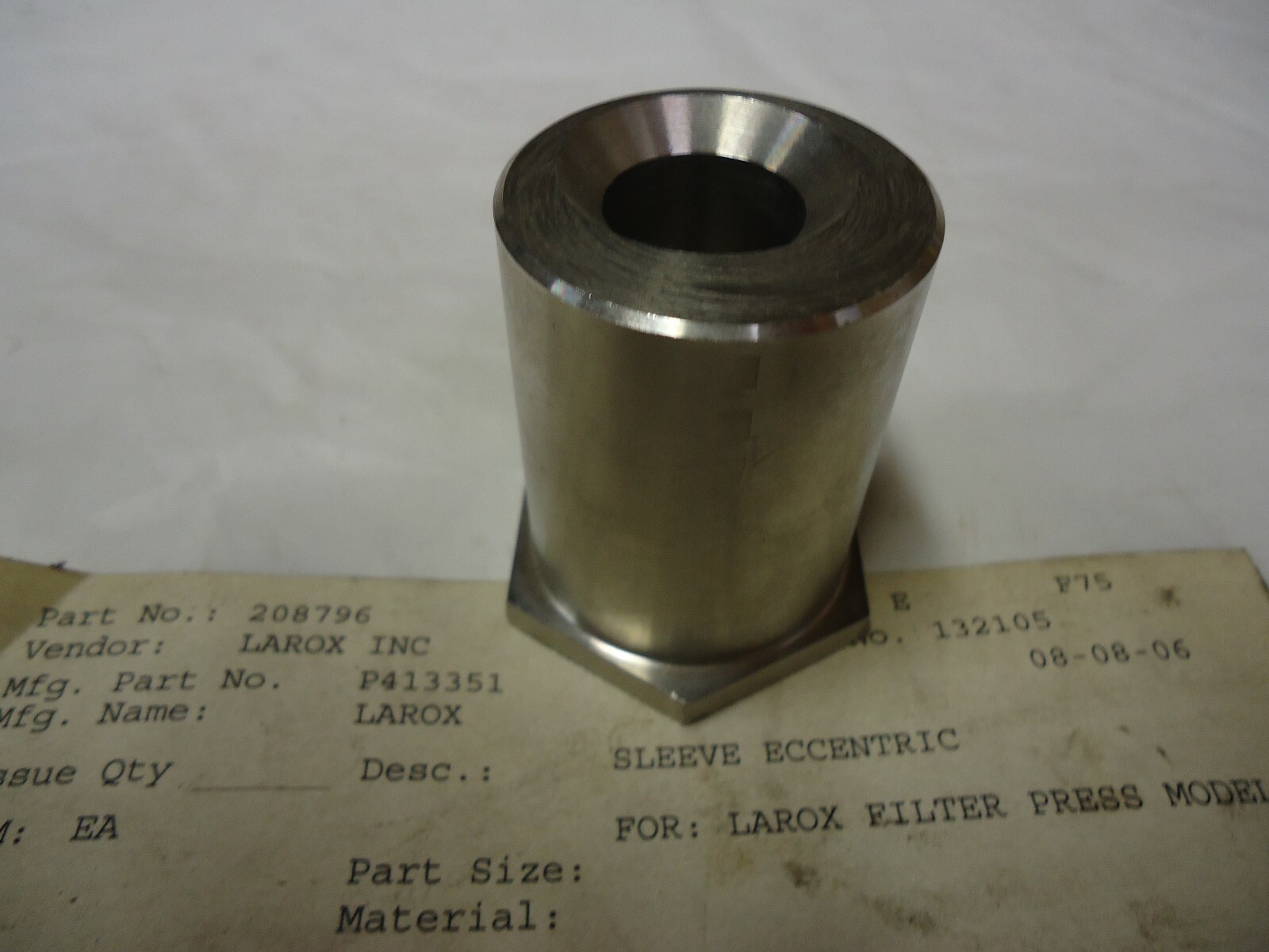 LAROX P413351 ECCENTRIC SLEEVE FOR LAROX FILTER PRESS