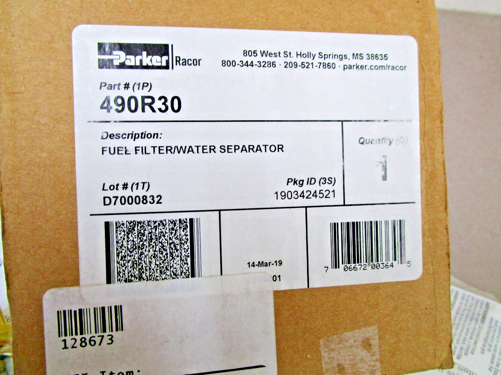 PARKER 490R30 Fuel Filter Water Separator