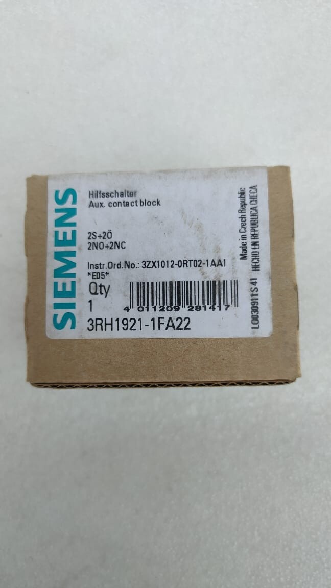 SIEMENS 3RH1921-1FA22 AUXILIARY CONTACT 2NO+2NC