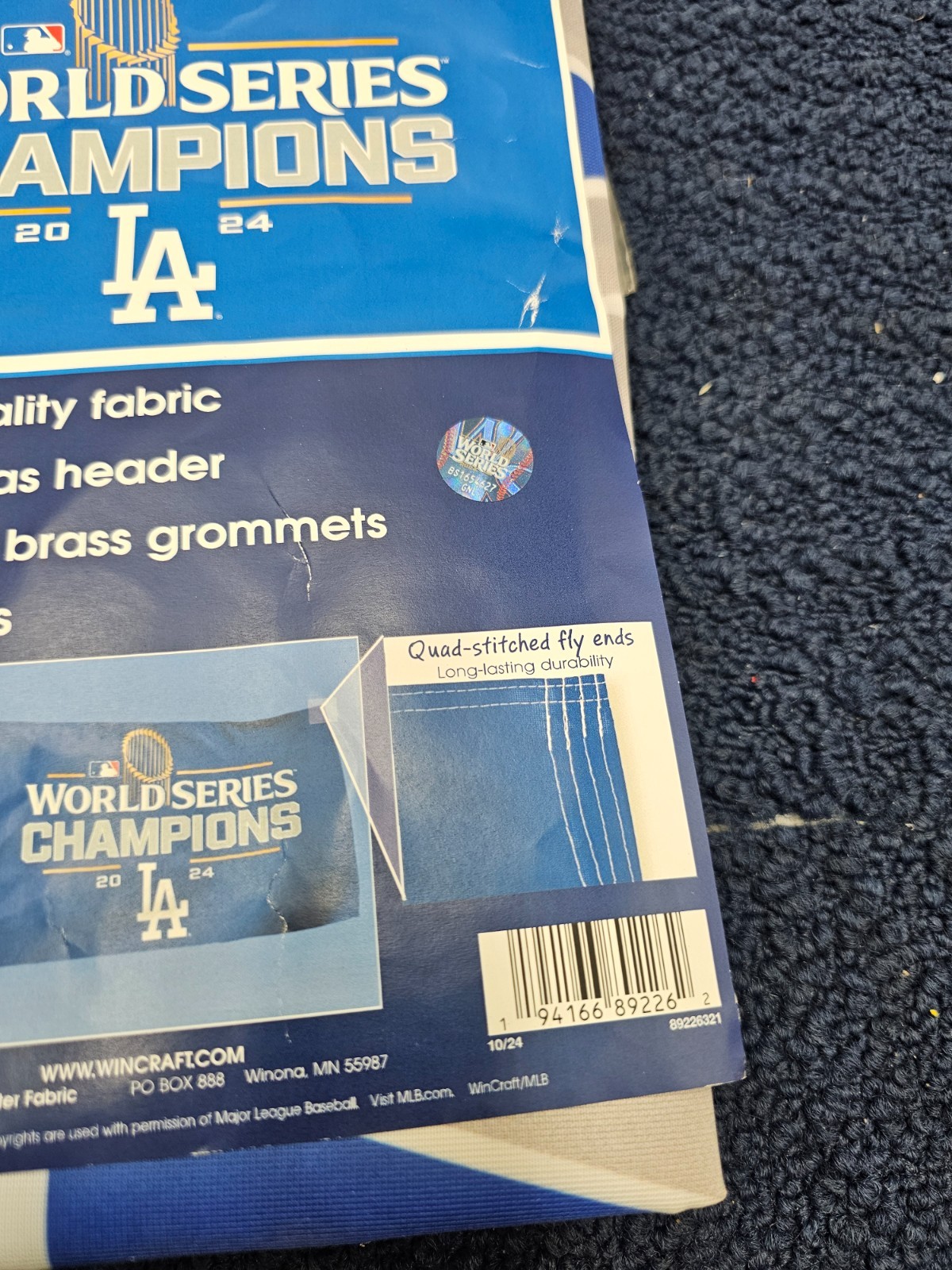 (QTY 2) Wincraft 89226321 3′ x 5′ Deluxe Flag World Series Los Angeles 2024