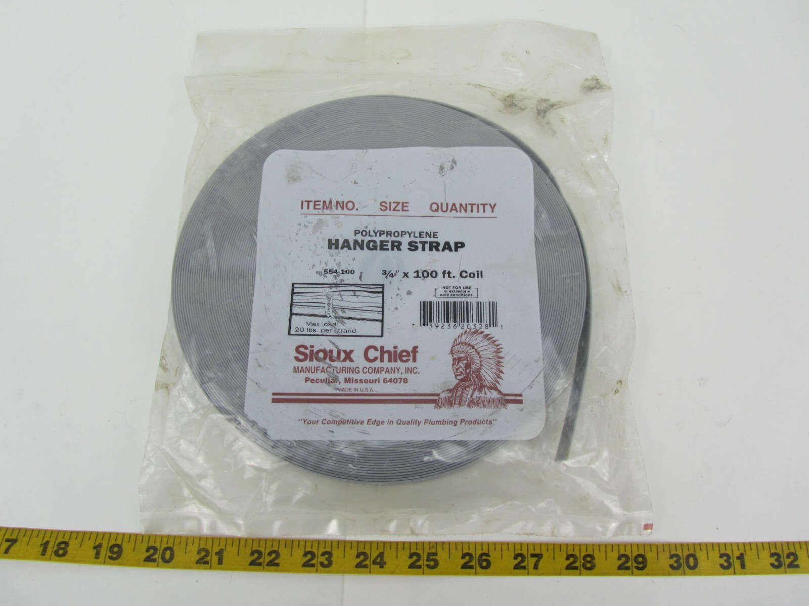 New NOS Sioux Chief Polypropylene Hanger Strap 3/4″ x 100 ft Coil 554-100