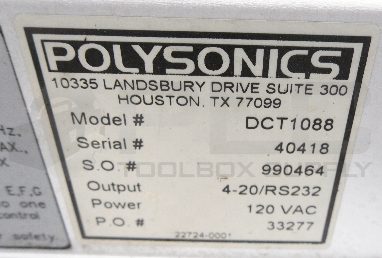 PEEK MEASUREMENT DCT1088 FLOW METER CONTROLLER PANEL 120VAC 50/60HZ 2A