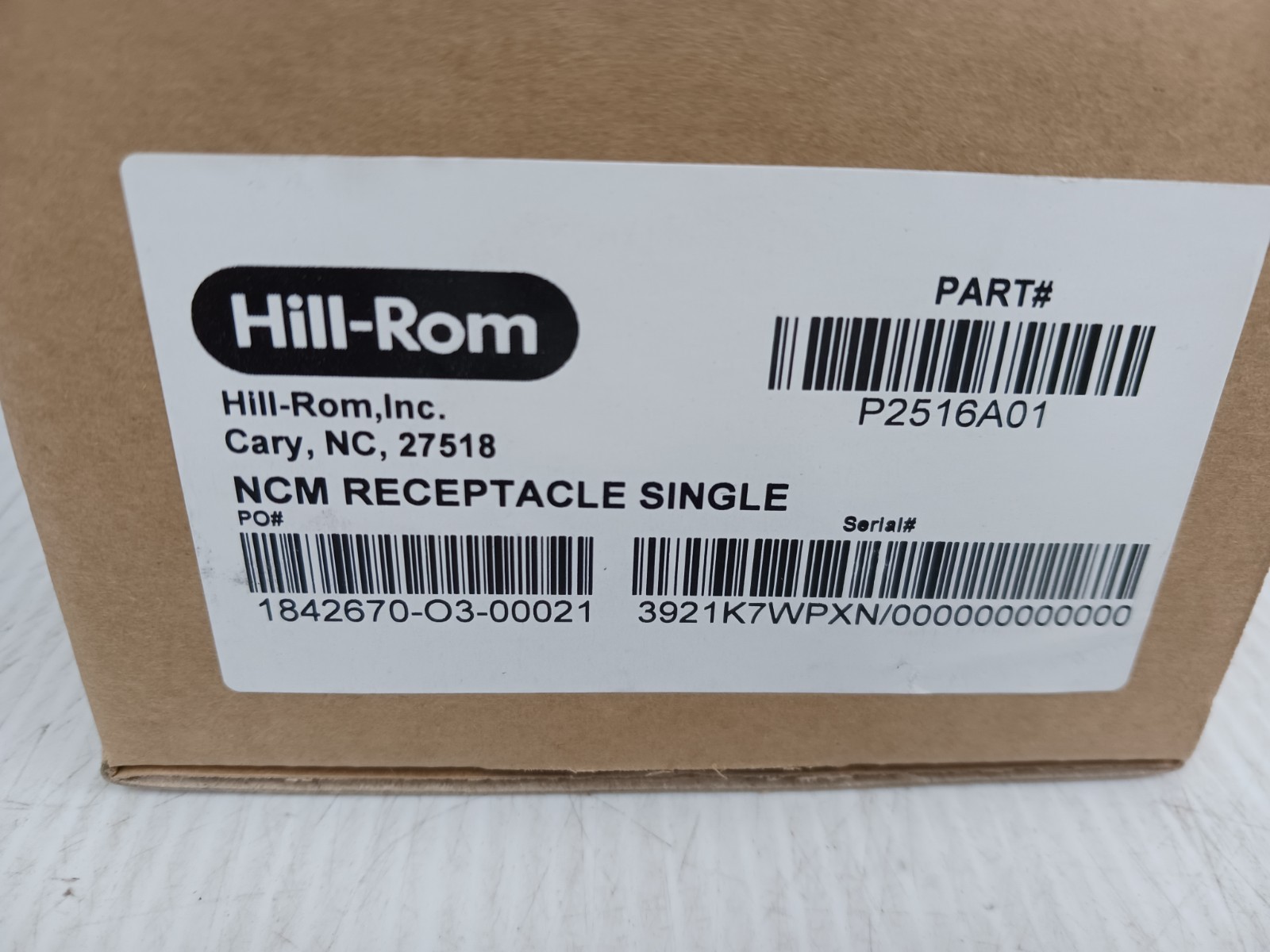 New Hill Rom P2516A01 NCM Single Receptacle