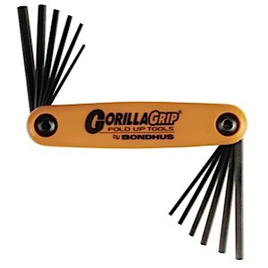 Bondhus Set 12 Hex GorillaGrip Fold-Up Tools 5/64-5/32″ & 1.5-5mm (12550)