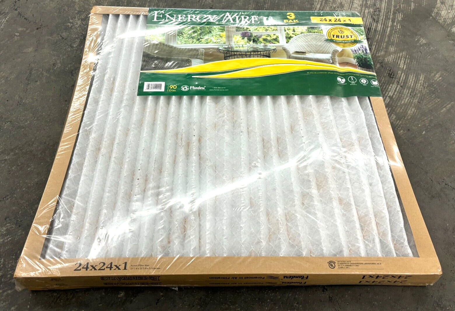 ENERGY AIRE 24″ X 24″ X 1″PLEATED AIR FILTERS LOT OF 3