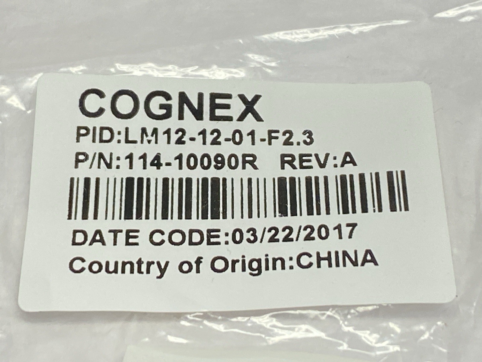 Cognex 114-10090R IS2000 Series 12mm Lens LM12-12-01-F2.3