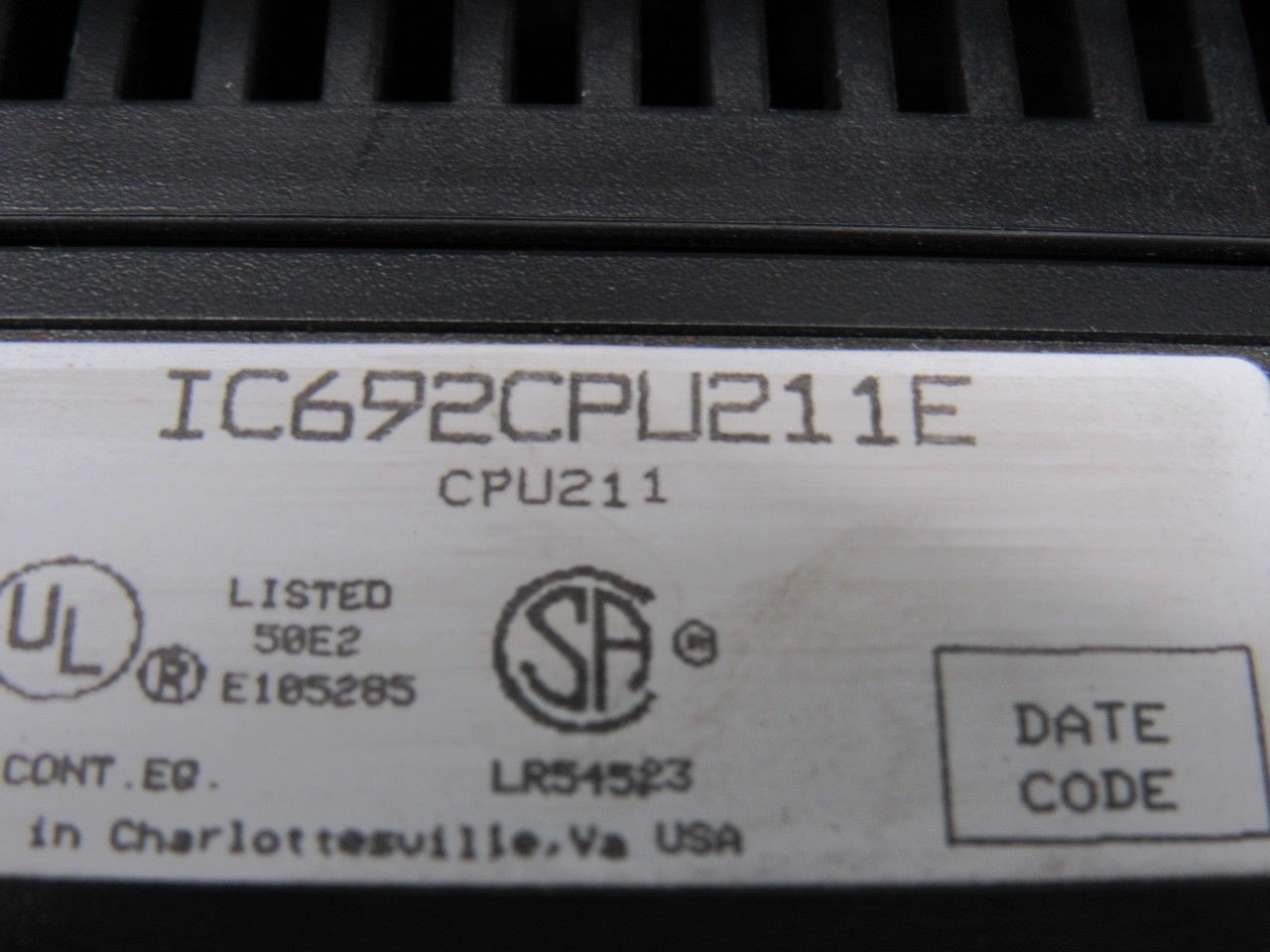 GE Fanuc IC692CPU211E Series 90-20 120VAC In/AC Out 120V