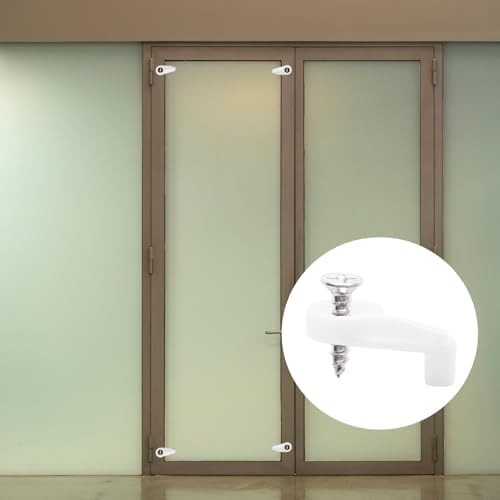 50 Pack Glass Retainer Clips Kit, White Window Screen Clips, 4-5mm Glass Cabinet