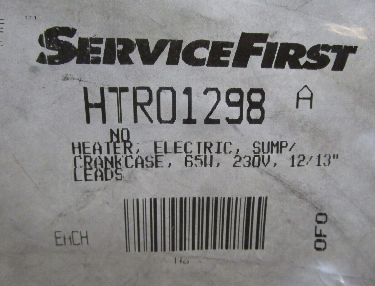 NEW SERVICE FIRST HTR01298 HEATER ELECTRIC SUMP/CRANK CASE SEALED BAG