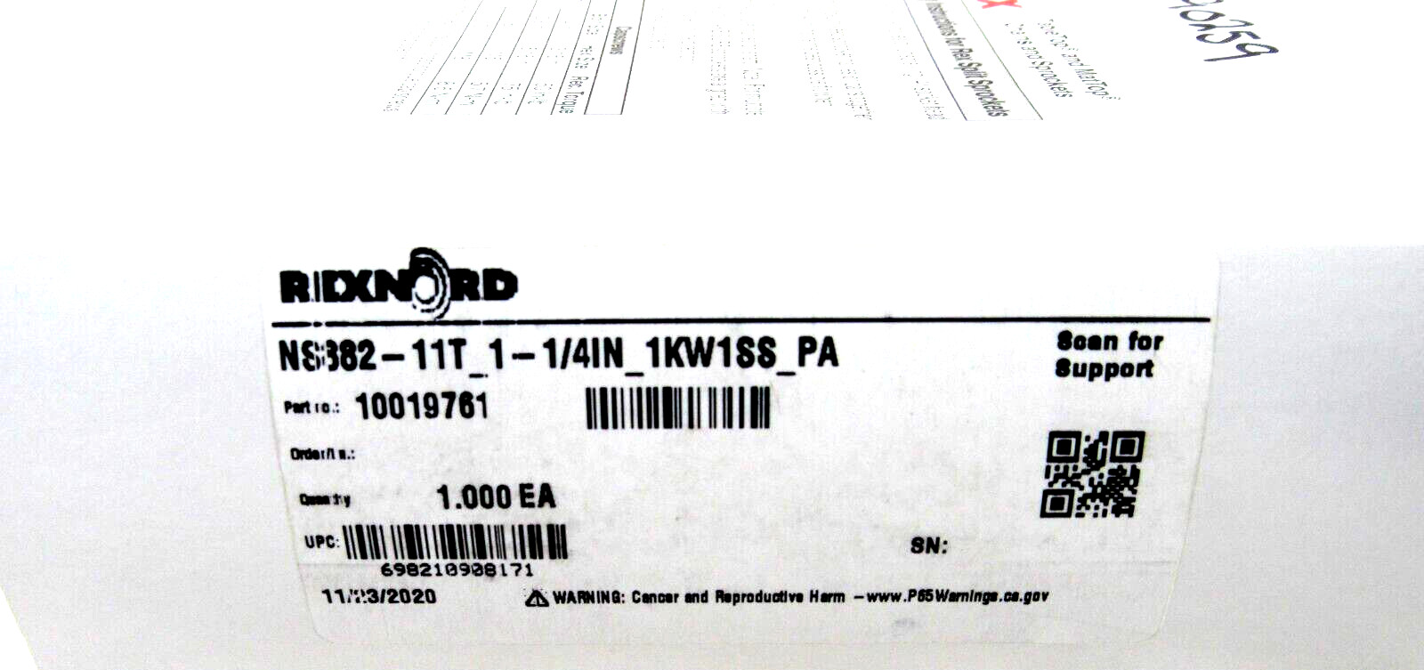 NEW REXNORD 10019761 SPROCKET NS882-11T_1-1/4IN_1KW1SS_PA
