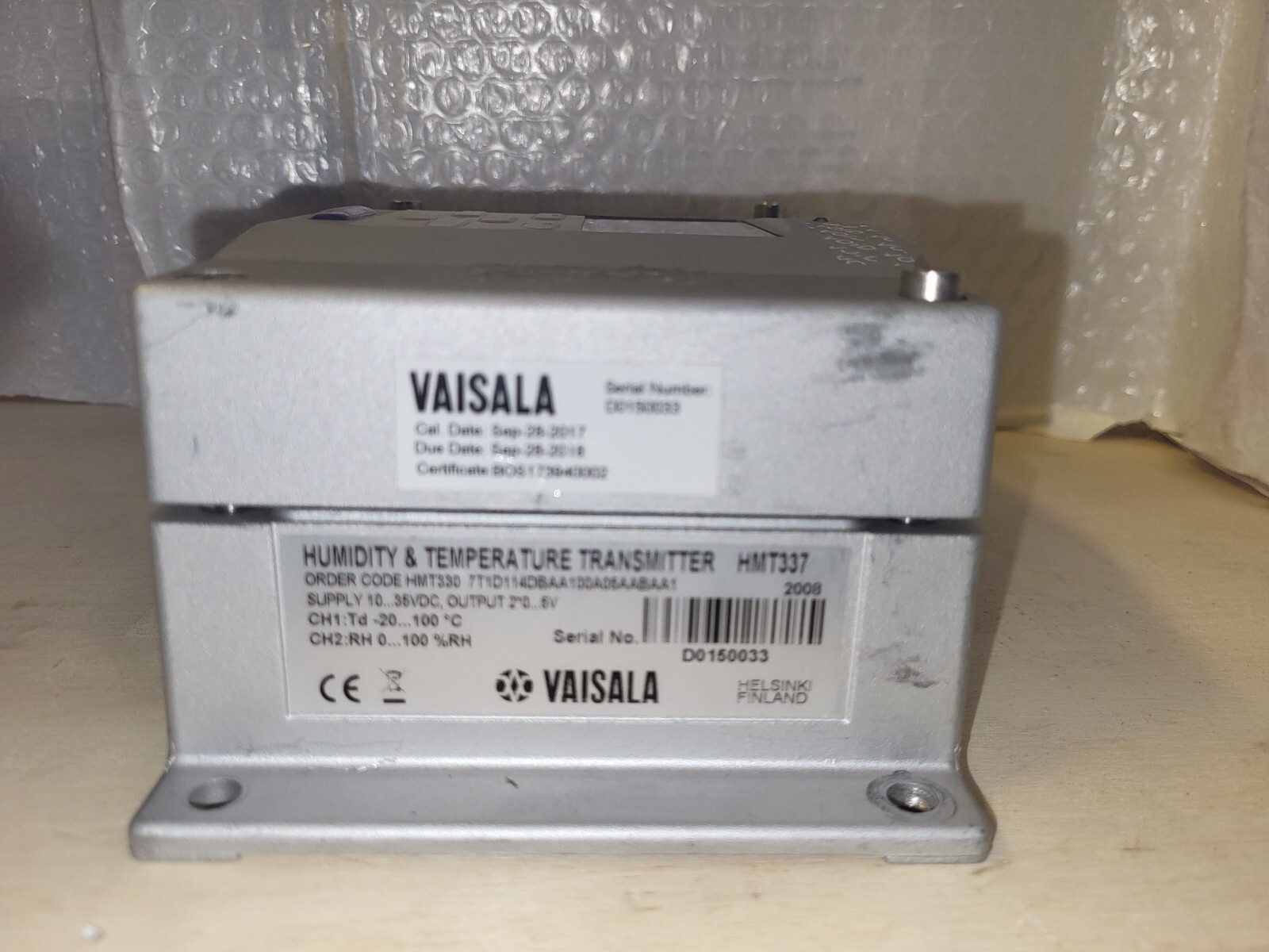 VAISALA HMT337 HUMIDITY AND TEMPERATURE TRANSMITTER